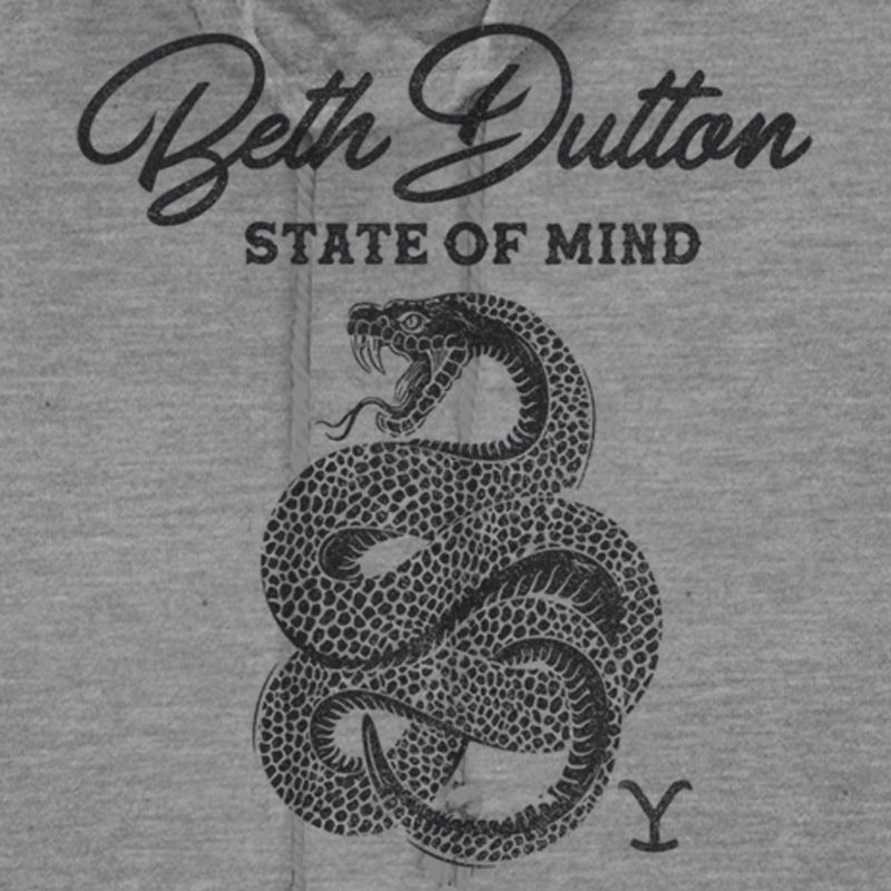 Junior's Yellowstone Beth Dutton State of Mind Cowl Neck Sweatshirt, 2 of 5