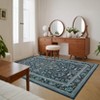 Non Slip Machine Washable Runners Ultra Thin Indoor Foldable Print Carpet Vintage Retro Floral Medallion Floor Cover - 4 of 4