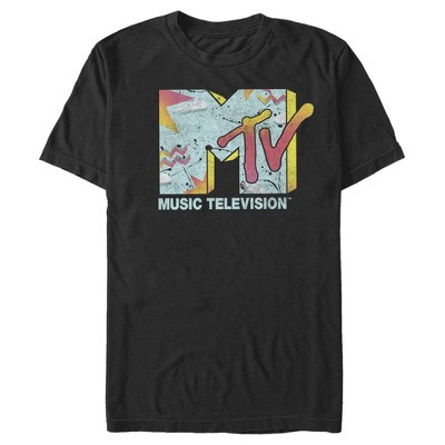 Men's MTV 80s Style Print Logo T-Shirt - Black - 2X Large
