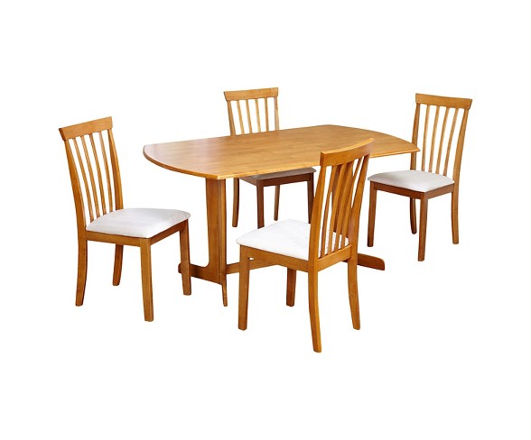 5 Piece Benton Dining Set Light Walnut - TMS