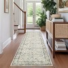 Washable Vintage  Medallion Rug Non Slip Low Pile Rug Soft RetroThrow Floor Cover Foldable Indoor Carpet for Living Room Bedroom Playroom Nursery - 2 of 4