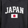 Women's - Instant Message - Japan Flag Lightweight French Terry Wide Neck Long Sleeve Graphic Shirt - 2 of 4