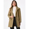 Allegra K Women's Peter Pan Collar Long Sleeve Double Breasted Classic Winter Outwear - 3 of 4