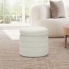 WestinTrends Alexandria Mid-Century Modern Faux Shearling Shearling Round Storage Ottoman - 2 of 4