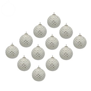 Whisen D3.9X4.3"H Christmas Ball Ornaments, Glass Decorative Hanging Ball Christmas Tree Ornaments, Set of 6 - 1 of 4