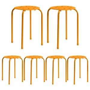 VECELO 6-Piece Stacking Stools, 17.7 in. Standard Height, Portable Plastic Colorful Decoration Stools for School Classroom or Office - 1 of 4