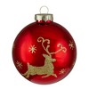 Northlight Set of 4 Red and Gold Deer Glass Ball Christmas Ornaments 3.25-Inch (80mm) - 2 of 4