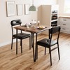 2-Person Dining Table Set, Modern Square Dining Table With 2 Upholstered Chairs - 2 of 4