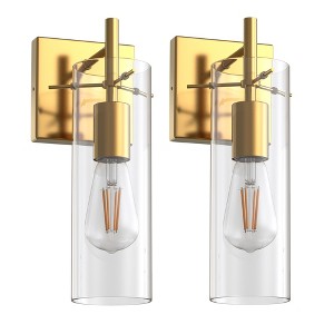 DORESshop 5 in. Gold Wall Sconce Modern Glass Shade Wall Light Fixture for Bathroom, Bedroom, Kitchen and Hallway (1/2-Pack) - 1 of 4