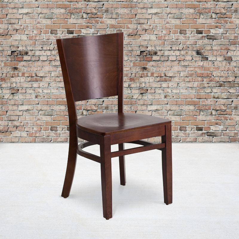 Emma and Oliver Solid Back Wooden Restaurant Dining Chair, 2 of 7
