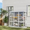 PawHut Outdoor Catio Cat Enclosure, Large Luxury Walk in Cat House with Hammock, Condo, Jump Platforms, Ladders, Ramps, Tarp, for 2-4 Cats, Gray, 71" - 3 of 4