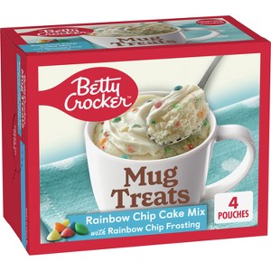 Betty Crocker Mug Treats Rainbow Chip Cake Mix - 4ct/13.9oz - 1 of 4