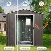 8x4ft Metal Storage Shed with Window, Outdoor Aluminum Frame Shed for Garden Tools, Patio Furniture & Trash Cans, Grey Backyard Shed - 3 of 4