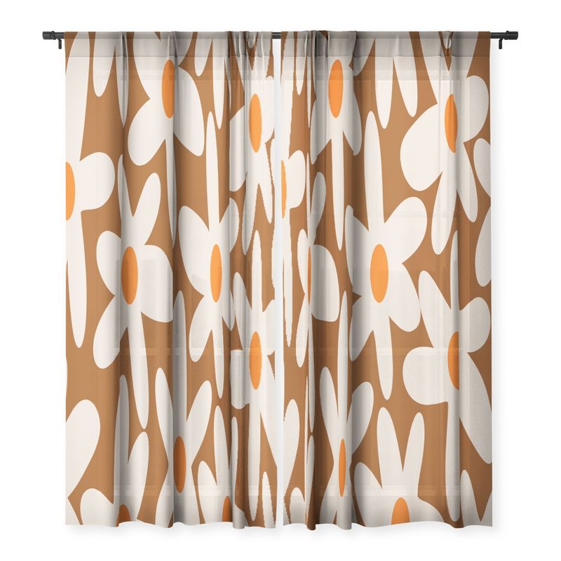 Kierkegaard Design Studio Daisy Time Retro Floral Pattern Single Panel Sheer Window Curtain - Deny Designs, 3 of 7