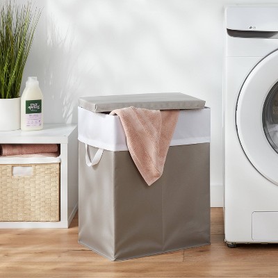 Laundry Hamper with Lift Liner and Lid Gray - Brightroom&#8482;