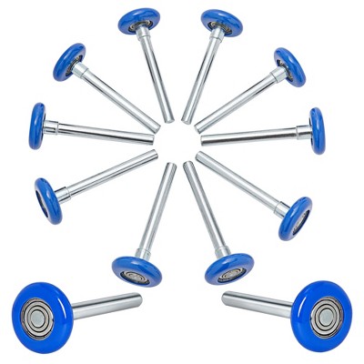 Built Industrial 12 Pack Nylon Garage Door Rollers, 2 in Garage Door Wheels with 4 in Stems and 6200ZZ Bearings, Blue