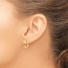 Black Bow Jewelry 3mm x 13.5mm (1/2 Inch) Polished 14k Yellow Gold Huggie Style Hoops - 3 of 4