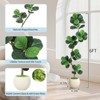 Fiddle Leaf Fig Artificial Tree with White Planter, Fake Rubber Tall Fake Floor Plant In Pot - Artificial Trees for Home Office Living Room Decor - 2 of 4