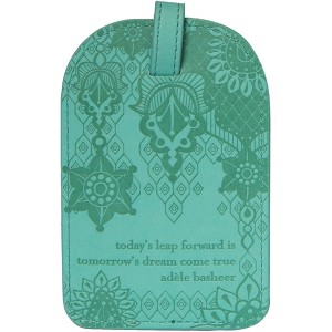 Pavilion Gift Company - Tahitian Turquoise - Gift Boxed Vegan Leather Luggage Tag - Bag Accessories - 1 of 4