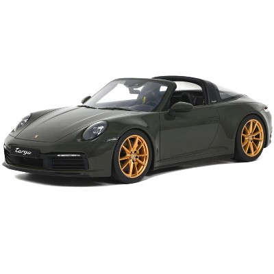 2020 Porsche 992 Targa 4S Dark Green 1/18 Model Car by GT Spirit