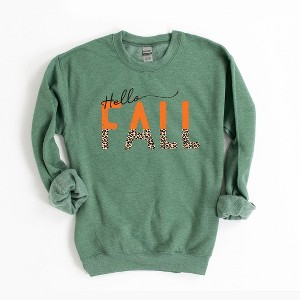 Simply Sage Market Women's Graphic Sweatshirt Leopard Hello Fall - 1 of 2