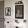 PAKOKULA 3-Light Matte Black Dimmable Vanity Light with Wide Cone Shade. - 3 of 4