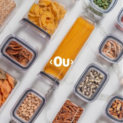 OU Airtight Food Storage Container 2.1qt, BPA Free Clear Plastic Food Storage Container with Leak Proof Lid, Stackable Kitchen Pantry Organizer — фото 7