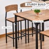 5-Piece Counter Height Bar Table with Space-Saving Design, Square Kitchen Table and Chairs Set with Footrest, Metal Legs, Industrial Dining Table - 4 of 4