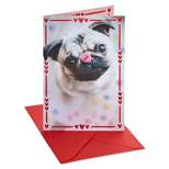 Valentine's Day Card Pug with Candy Heart