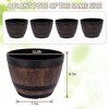 VECELO Planters Set, Plastic Pot with Perforated Tray, Decorative Foliage Plants, Vintage Planters 3-Piece Set, Artificial Wood Planters - 3 of 4
