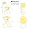 3 Pieces Patio Bistro Balcony Metail Chair Table Set - 2 of 4
