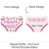 Big Dot of Happiness Pink Flamingo - Party Like a Pineapple - Diaper Shaped Raffle Ticket Inserts - Summer Baby Shower Diaper Raffle Game - Set of 24 - 2 of 4