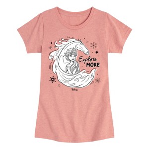 Girls' - Frozen 2 - Elsa Explore More Fitted Short Sleeve Graphic T-Shirt - 1 of 3