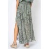 Women's Palm Leaf Print Long Skirt - Look Mode USA - 2 of 2