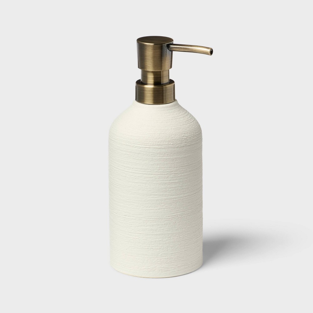 Textured Ceramic Soap Pump White - Threshold™