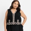 Women's Embroidered Linen Vest - Future Collective Black - 3 of 3