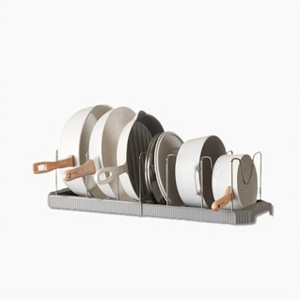 Fortune Candy Retractable Cabinet Organizer Rack, Pot Lid Holder with 6 Adjustable Dividers for Cutting Boards, Pans, and Kitchen Storage - 1 of 4