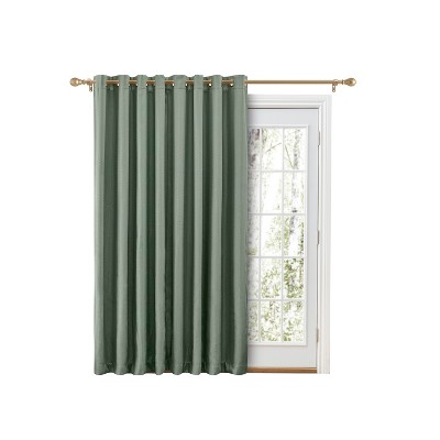 Green 110" x 84" Pleated Blackout Grommet Polyester Curtain Panel