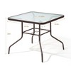 Crestlive Products Patio Dining Table Outdoor Square Table with Umbrella Hole for 4 Tempered Glass Metal Bistro Table for Lawn Deck Backyard Garden - 3 of 4