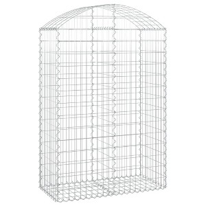 vidaXL Gabion Basket Silver Galvanized iron 39.4 x 19.7 x 63.0 in - 39.4" x 19.7" x 55.1"/63" - 1 of 4