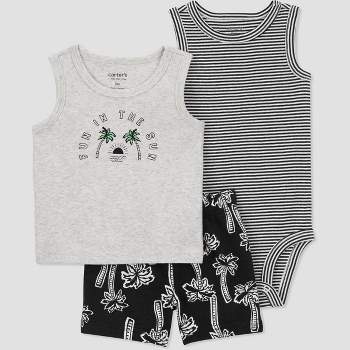 Carter's Just One You® Baby Boys' Tropic Scene Top & Bottom Set - Gray