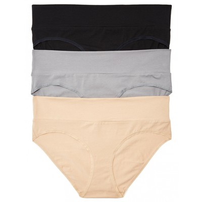 Plus Size Maternity Fold Over Panties (3 Pack) - Black Multicolor, 2x ...