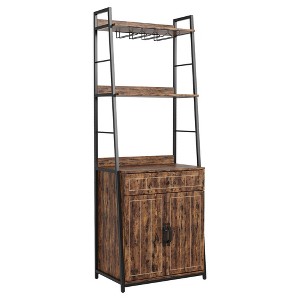 Bakers Rack with Cabinet 70.8" Microwave Stand Tall Bar Cabinet Industrial Kitchen Stand with Drawer Large Microwave Storage Rack - 1 of 4