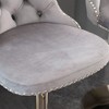SKRAN Swivel Velvet Barstools Set of 2, Adjustable Seat Height Tufted Back Hand-Hammered Rivets Black Metal Leg For Home Pub & Kitchen Island - 4 of 4