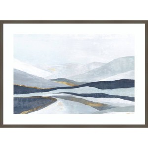 41" x 30" Far Away Land I Mountains by Eva Watts Wood Framed Wall Art Print - Amanti Art: Giclee Landscape, Hardwood Frame - 1 of 4