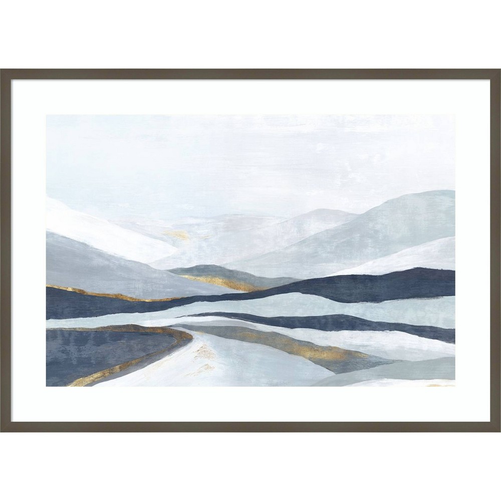 Photos - Other Decoration 41" x 30" Far Away Land I Mountains by Eva Watts Wood Framed Wall Art Print - Amanti Art: Contemporary Landscape Decor