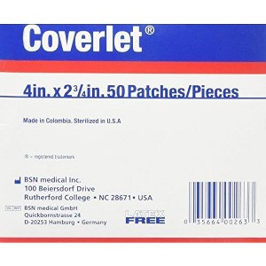Coverlet Fabric Adhesive Dressing Patch Latex Free 4" x 2 3/4", 50 Count - 1 of 3