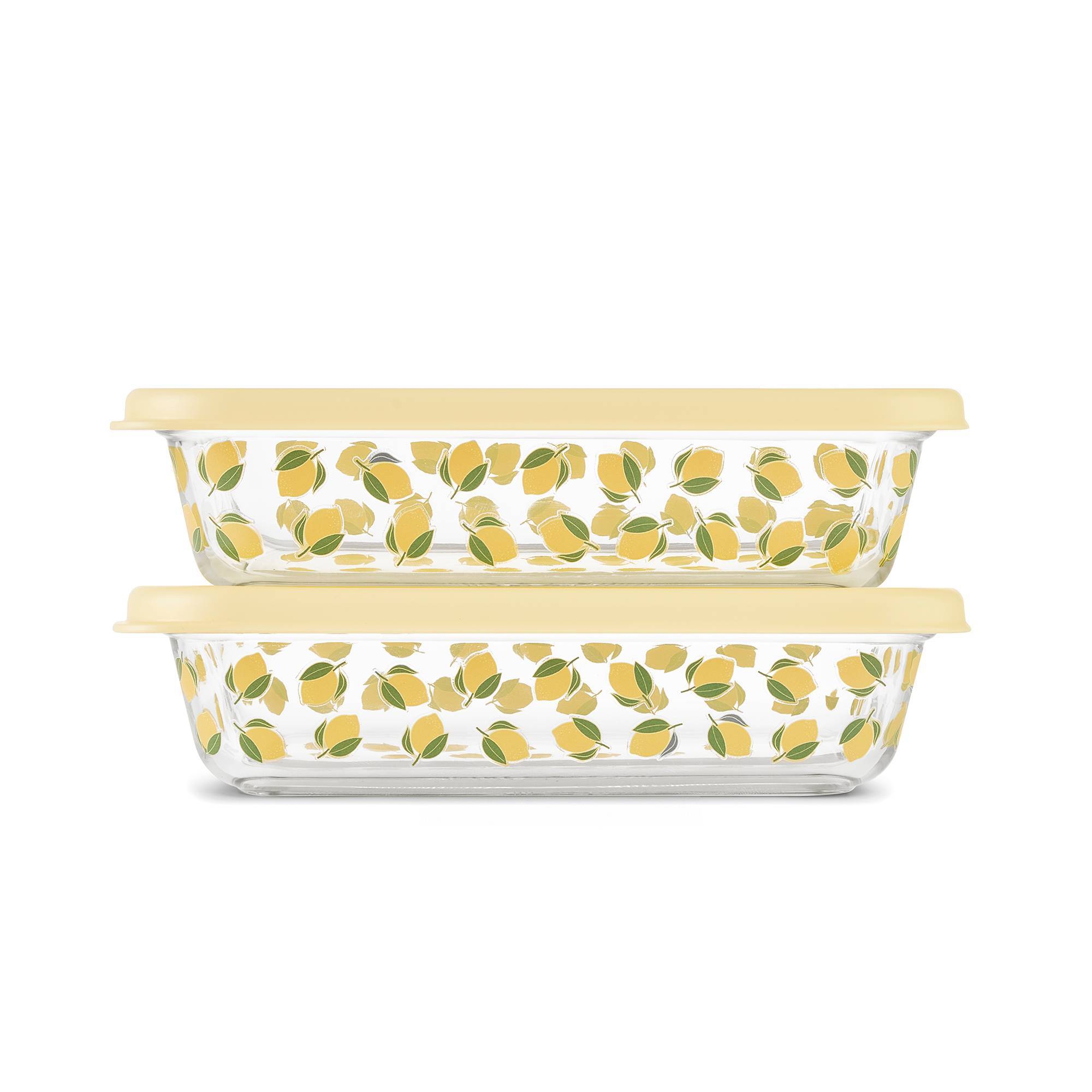 Ello 4pc (Set of 2) Everyday 4.5c Glass Food Storage Containers Lemon Yellow