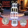 Tangkula Stacked Lighted Gift Boxes Set of 3 Pre-Lit Box Lights w/ Warm White & Cold White LED Lights Decorative Acrylic Crystal Beads Xmas Decoration - 2 of 3