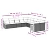 vidaXL 10 Piece Patio Sofa Set with Cushions Black and Cream Poly Rattan - Without Table - 3 of 4